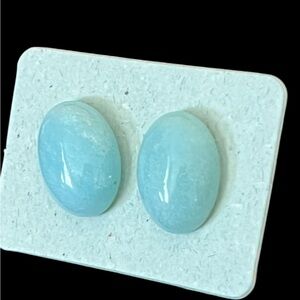 Light green JADE Oval Earrings